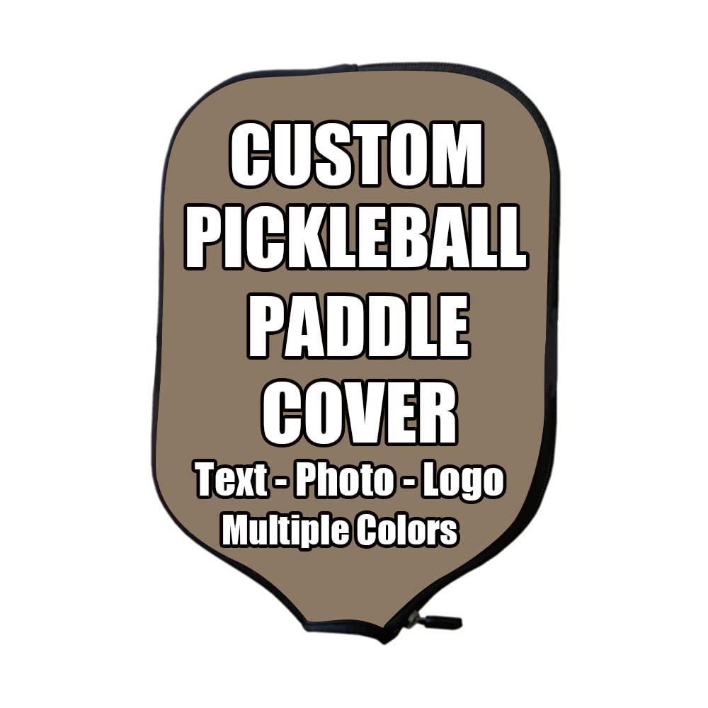 iPrint Custom Pickle Ball Paddles Cover with Your Image Photo Text or Logo, Personalized Paddles Covers Sleeves Fits Most Rackets, 8.26 x 11.61 inch, Brown Savana