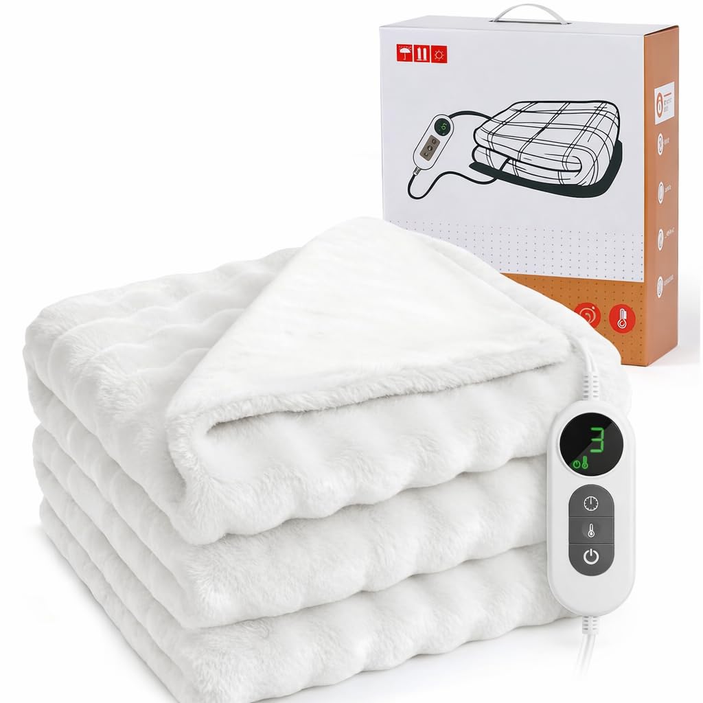 Amazon.co.jp : CHONGYA 電気毛布 【表面兎毛調 裏面フランネル シルク