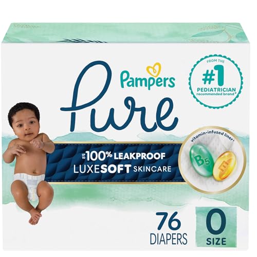 Pampers Pure Baby Diapers, Size 0 (10 lbs), 76