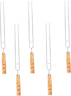 BESPORTBLE 5Pcs Garfo De Churrasco Ferramentas De Grelha Para Churrasco Ao Ar Livre Agulhas De Churrasco Smores Garfos De Assar Varas De Metal Garfos De Cozinha Garfos De Churrasco Garfos De
