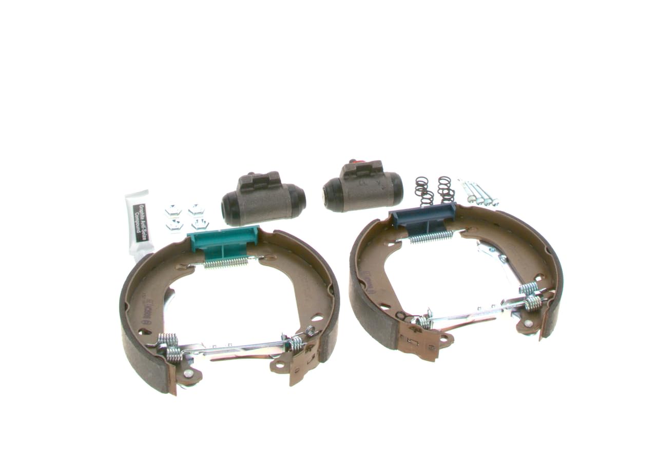 Bosch KS127 Kit Super Pro - Kit de freno trasero de tambor - 1 juego completo premontado, 2 cilindros de rueda, 4 zapatas de freno