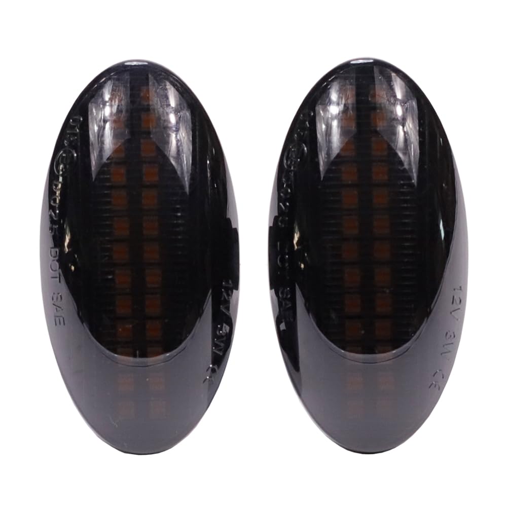 Hacreyatu Dynamic LED Side Marker Turn Signal Lights Indicator Amber For Suzuki Swift Jimmy Vitara SX4 XL7 Splash lgnis APV Alto Grand Vitara (Smoked black)