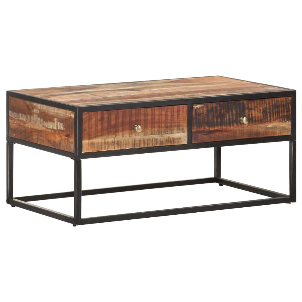 vidaXL Tavolino da Salotto 90x50x40 cm in Legno di Acacia Grezzo