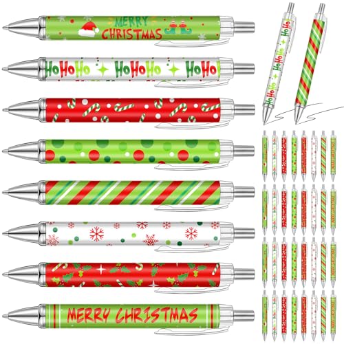 Stylos à bille rétractables anti-bavure encre gel Noël pointe 1mm