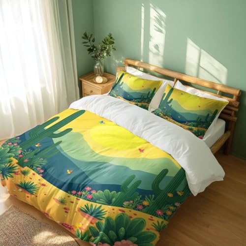 Linge de lit de qualité supérieure Sunshine Desert parure king size cactus - 5