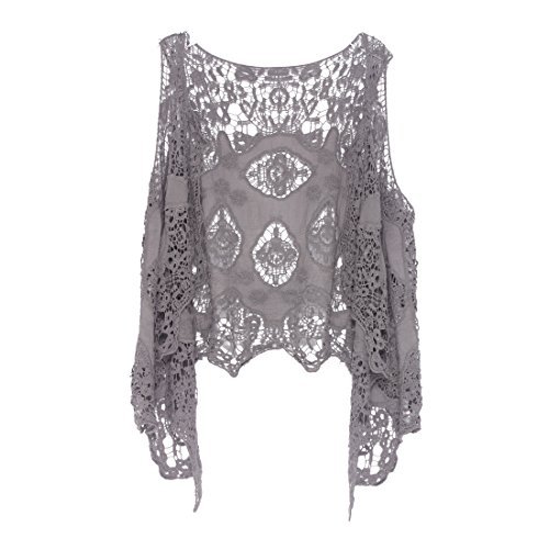 Image of JASTIE Women Open Stitch Cardigan Boho Sleeveless Hippie Summer Hollow Out Solid Crochet Vest