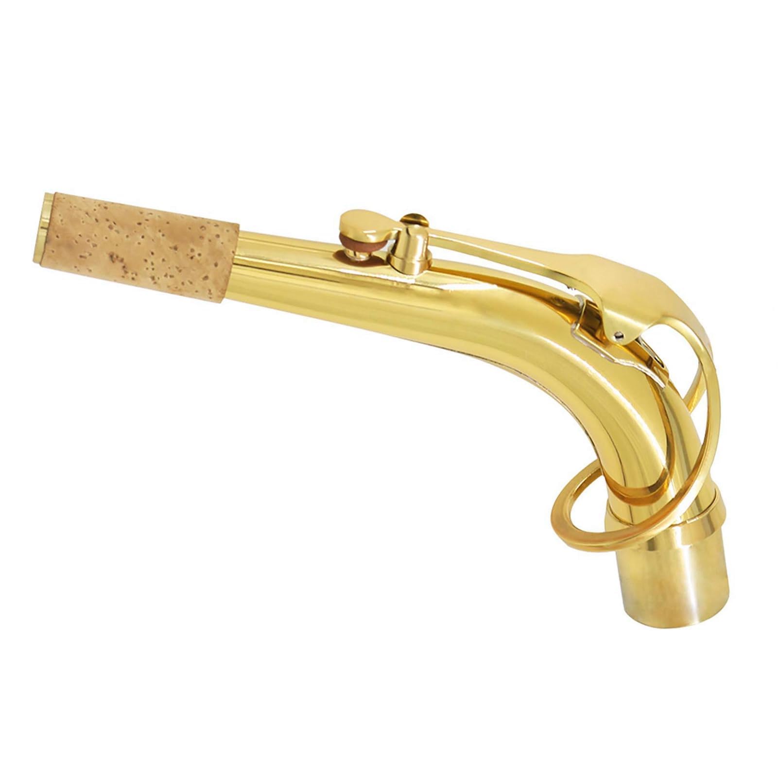 Messing Altsaxophon Hals, Alt Sax Hals Beugen mit Sauberem Tuch Korkfett für Altsaxophon-Zubehör Spielen Sie Instrumentenzubehör