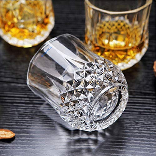Image of SYANKA Italian Premium Delux Scotch and Whiskey Glasses Set of 2 (Barware for Scotch, Bourbon, Liquor and Cocktail Drinks, 320 ML)