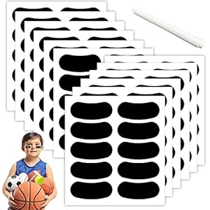 60 Pairs Eye Black Stickers for Kids – 1 White Pen Customizable Lettering Baseball and Football Eye Black Stickers – Great for Football Baseball Lacrosse Softball Fans on Game Day