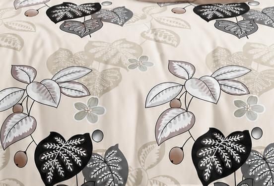 Image of DECOR2ADMIRE 300TC Glace Cotton Printed Super King Size Double Bedsheet with Two Pillow Covers, 108 x 108 Inches or 9 Feet x 9 Feet - (Leaf Blooms)