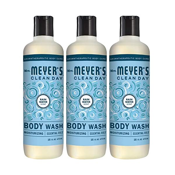 MRS-MEYERS-CLEAN-DAY-Moisturizing-Body-Wash-for-Women-and-Men-Cruelty-Free-and-Biodegradable-Shower-Gel-Made-with-Essential-Oils-Rain-Water-Scent-16-oz-Bottle-Pack-of-3 Mrs. Meyer's Moisturizing Body Wash for Women and Men, Biodegradable Shower Gel Formula Made with Essential Oils, Rain Water, 16 oz Bottle, Pack of 3