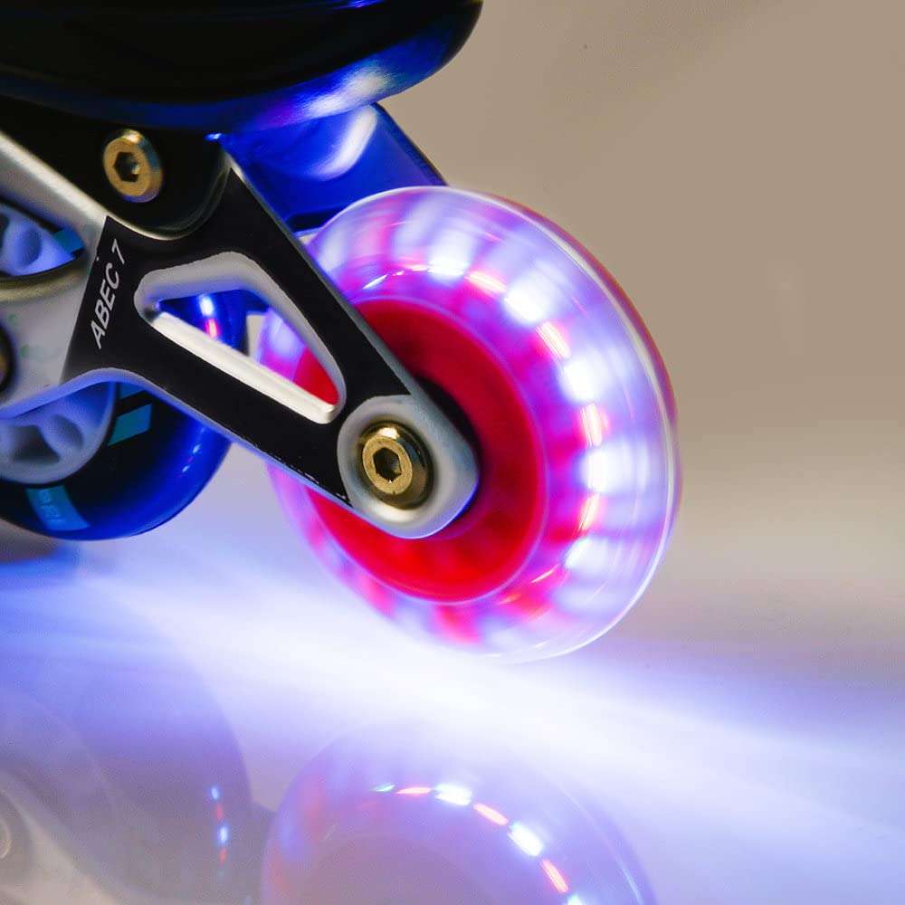 Rolki dla Dzieci Łyżwy Wrotki Łyżworolki Rollerblade 4 w 1 Fitness Młodzieżowe Damskie Męskie meskie Regulowane Czarne i różne kolory dla Dorosłych Scate Koła Led Meteor
