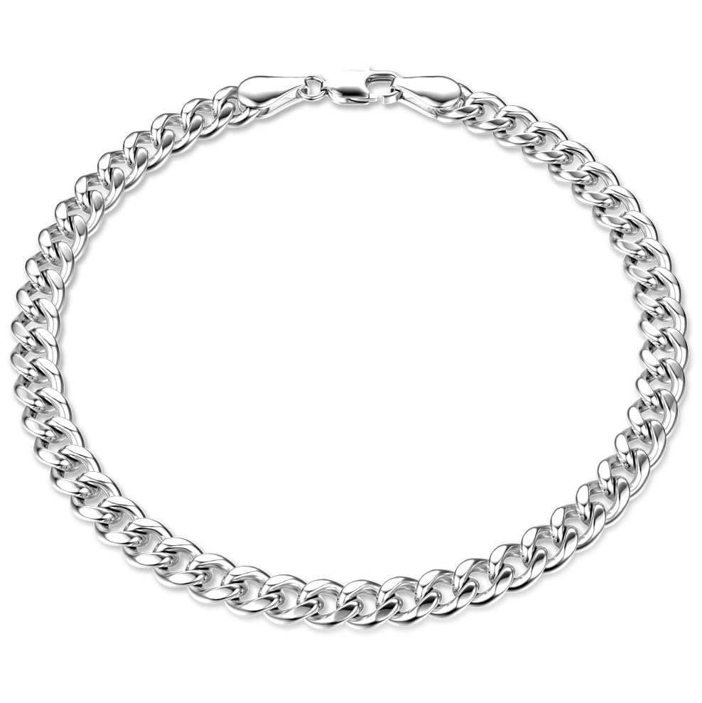 YADOCA 925 Silber Herren Armbänder für Männer Cuban Figaro Curb Link Kette Silber Armband 19/21cm Herrenschmuck Geschenke für Papa Freund Ehemann Sohn