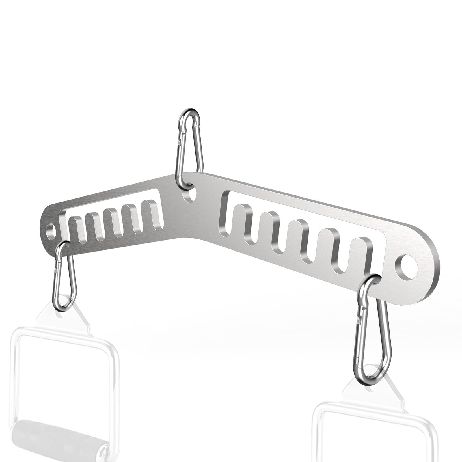 Double to Single Adaptor Plate for Cable Pulley Machines Durable Solid Stainless Steel with 3 Carabiners Suitable for Dual Cable Machines LAT Pulldown
