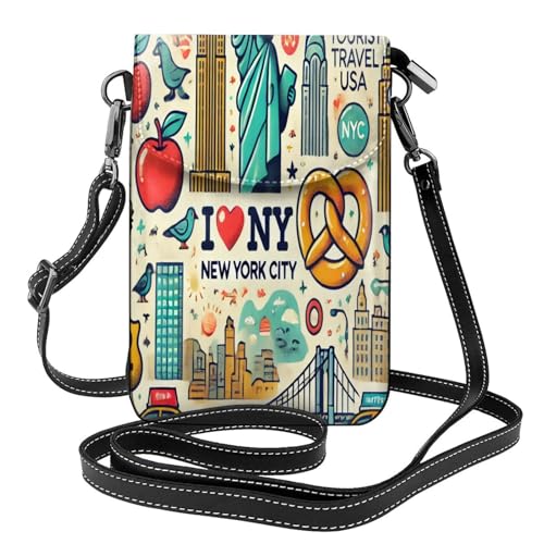 Cell Phone Crossbody Purse Tourist Travel Usa New York City Womens Shoulder Wallet With Phone Pocket