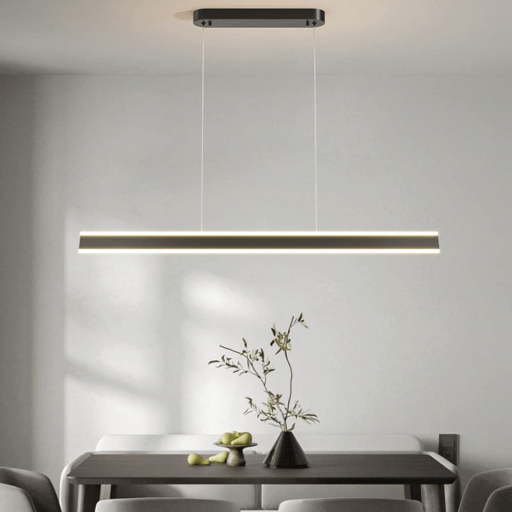 Lampadari a sospensione lineari Lampadario a LED, Lampada a sospensione moderna a striscia lunga Lampada da tavolo da pranzo in alluminio, Lampade a soffitto minimaliste per cucina da ufficio Isola