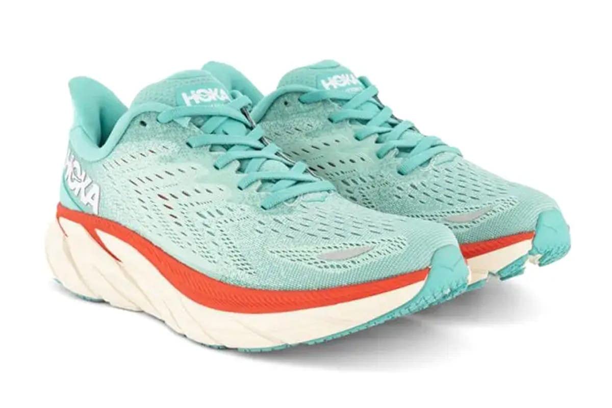 Hoka Womens Clifton 8 Running Shoe - Cantaloupe/Silver Peony - Size 10.5B