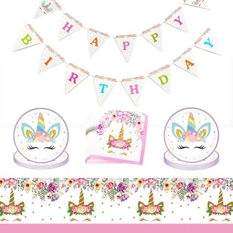 GIGIIS Vaisselle de Fête Licorne Cover
