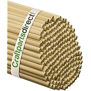 Wooden Dowel Rods - 3/8" x 36" Unfinished Hardwood Sticks - For Crafts and DIY'ers - Craftparts Direct