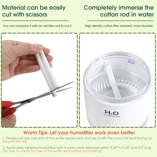 Image of 10 Pieces Humidifier Sticks Filter，Replacement Wick Humidifiers Filter Sticks, Humidifier Sticks Cotton Filter Refill Sticks Filter Replacement Parts for KARFUN 350ml Mini Humidifier