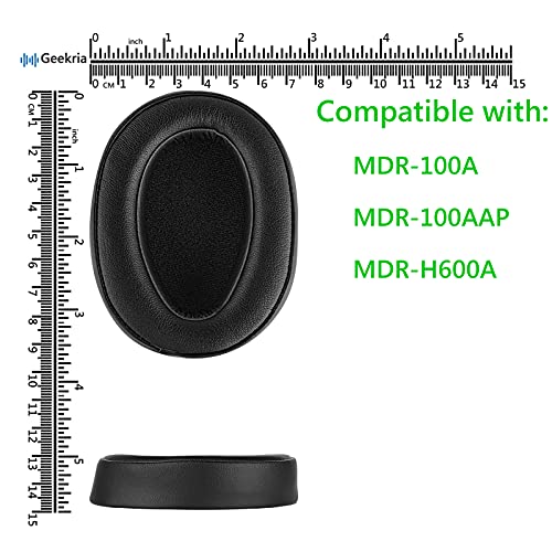 Geekria Repuesto Almohadillas para Sony MDR-100A/ 100AAP/ H600A Auriculares Almohadillas, Piezas de Reparación (Negro) miniatura 6