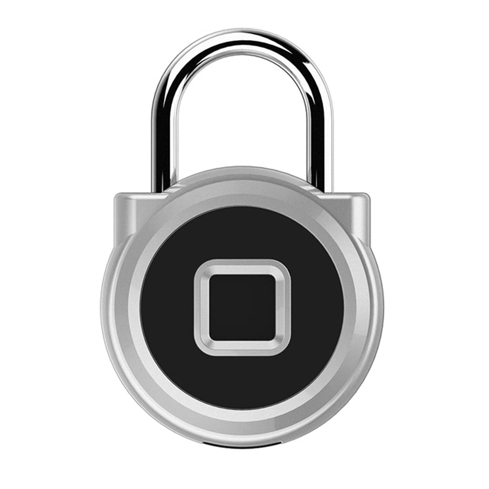 Candado Inteligente con Huella Dactilar Candado de la puerta del candado huellas dactilares digitales para Seguridad(Silver)