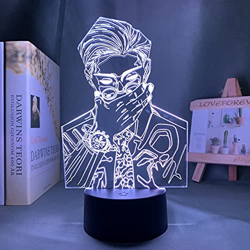 LED Night Lights - Lamp Satoru Gojo Jujutsu Kaisen Led Night Light Yuji Itadori for Room Deco Birthday Gift Jujutsu Kaisen Lamp Yuji Itadori (DM1002 16 color with remote)