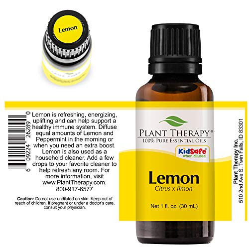 Plant Therapy Lemon Essential Oil 30 Ml (1 Oz) 100% Pure, Undiluted, Natural Aromatherapy, Therapeutic Grade #TOP6