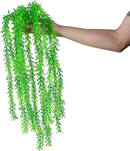 Image of Aquarium Decorations Plastic Plants 24 inch Large Artificial Fish Tank Plant Ornament for Fish