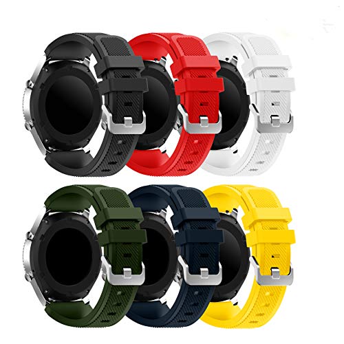 Yayuu Gear S3 Frontier/Classic Correa de Reloj, Reemplazo de Banda de Silicona Suave Deportiva Pulsera de Repuesto para Samsung Galaxy Watch 46mm/Samsung Gear S3/Moto 360 2nd Gen 46mm Smart Watch