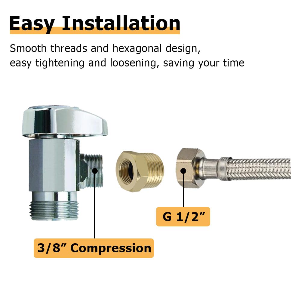 Hooshing 2PCS Brass Garden Hose Adapter 3/4" GHT Female To 3/8" NPT Male Thread - View #7