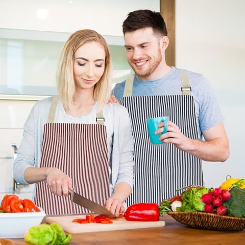 Image of VALOME 2 Pack Kitchen Aprons, Apron for Cooking with 2 Pockets, Unisex Adjustable Neck Strap Chef Aprons for Men Women
