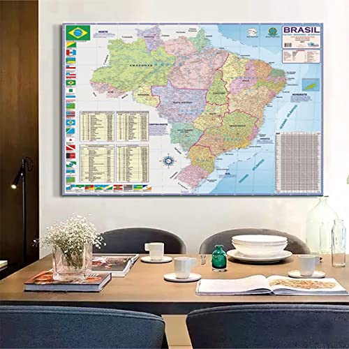 Kit Com 2 Mapas - 1 Brasil + 1 Mundi Político Rodoviário 120x90Cm Grande