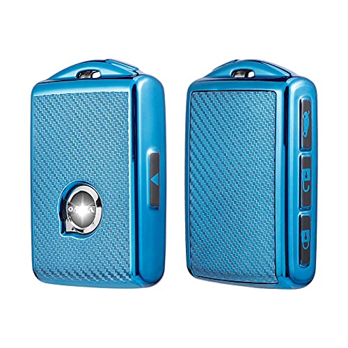 Custodia In Pelle Per Chiave Auto Volvo, Blu, Portachiavi 5 Tasti Per V40 S80 XC70 XC60 S60 V60, Keyless
