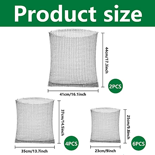 12 Stück Pflanzkorb Wühlmausschutz, Wühlmauskorb, 1/3/5 Gallonen Metallnetzbeutel aus Edelstahl,Pflanzenwurzelschutz für Schutz der Wurzeln von Bäumen, Blumen, Gemüse (12PCS)
