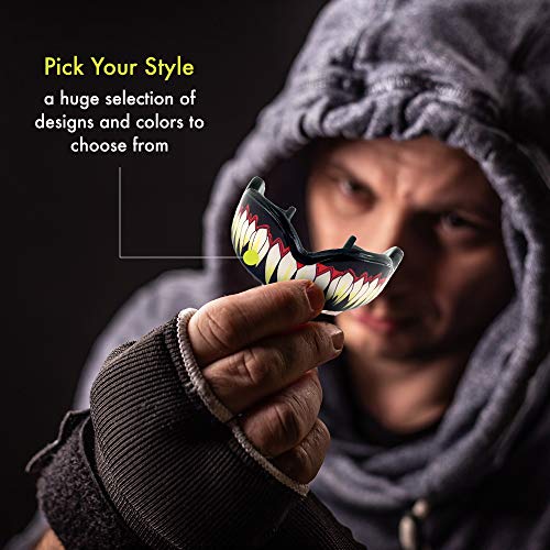 DAMAGE CONTROL Extreme Impact Mouth Guard, Mouth Guard for Sports, Boxing, Hockey, Lacrosse Mouth Guard, Mouth Guards with Shock Pads for Extreme Protection (SymBite, Adult)