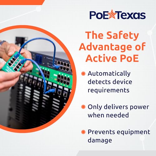 Image of PoE Texas 16 Port PoE /PoE+ Active Injector with 56V 240W Power Supplies & Rack Trays - Add Power Over Ethernet to Switch, Router - 802.3at /af Compliant Midspan for WiFi Access Points, IP Cameras, VoIP