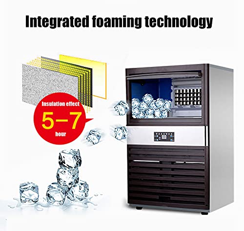 Gewerbliche Arbeitsplatte Eismaschine, 80kg / 24h Edelstahl Eiswürfelmaschine, Automatische Freis-Tanding… – Bild 4