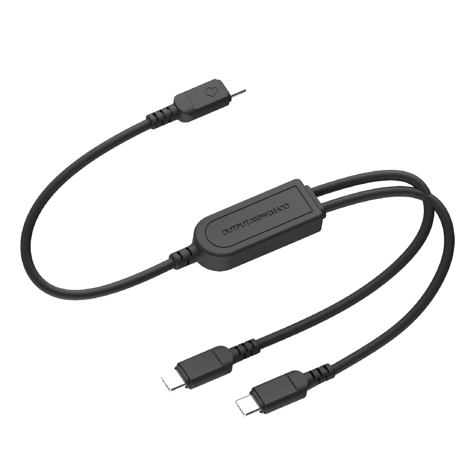 カシムラ 【PD100W対応】 2in1 USB-C 二股ケーブル 1.2m 自動分配 同時急速充電 Type-C 高耐久設計 スマホ PC対応 ブラック AJ-679