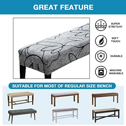 Crfatop Printed Dining Bench Cover Printed Bench Seat Cushion Slipcovers Stretch Upholstered Bench Slipcover Removable Washable Dining Chair Slipcovers For Bedroom Living Room,B06 #TOP2