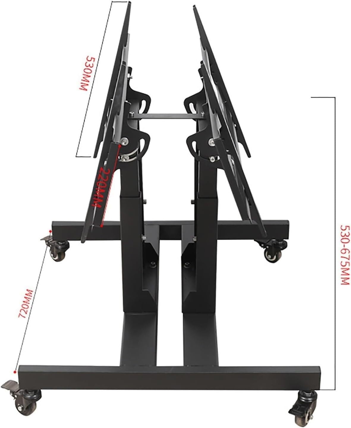 Soporte para TV móvil con Ruedas Soporte para TV de Altura Ajustable para televisores de 3265 Pulgadas Carro con Ruedas Que soporta hasta 100 kg Uso en el hogar y la Oficina