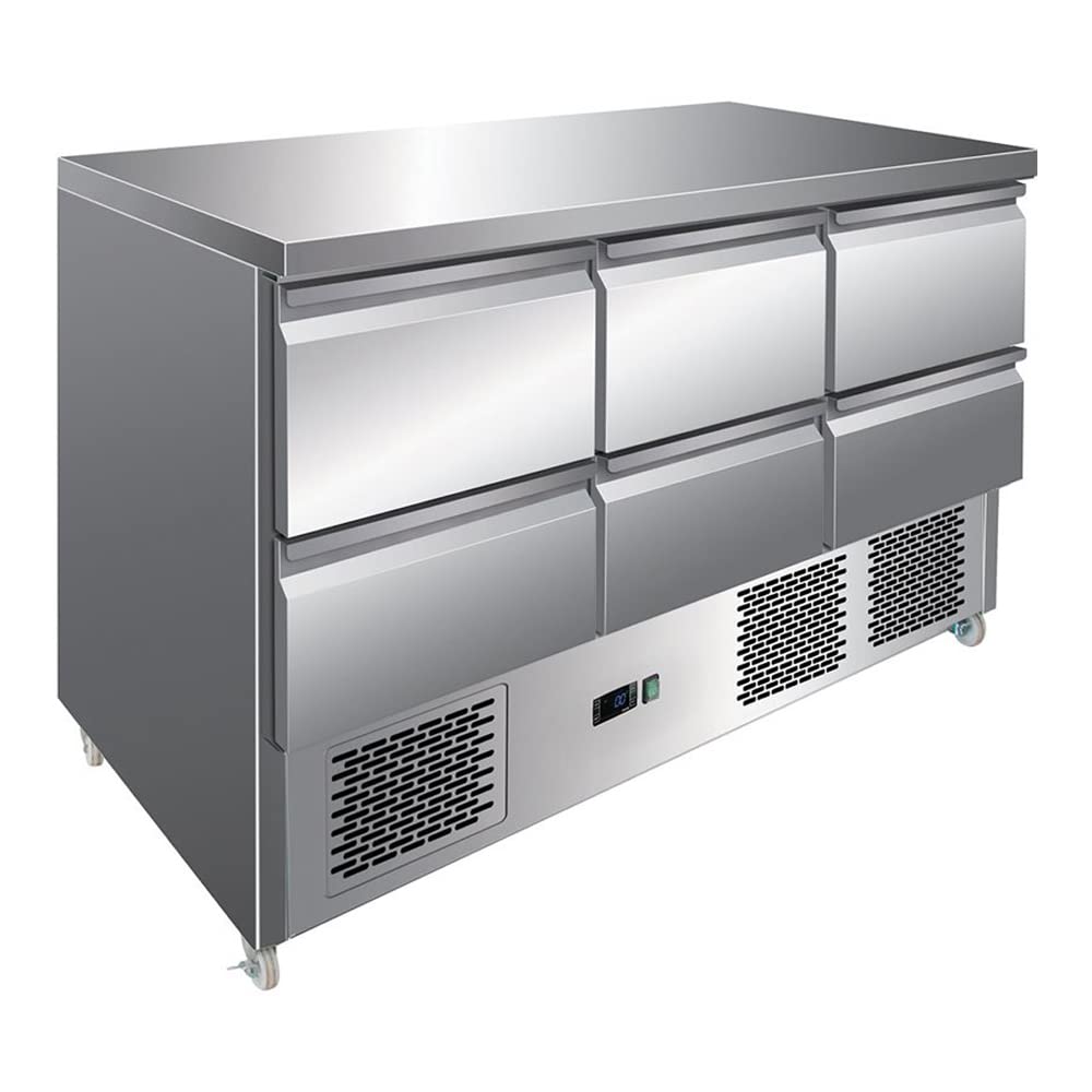 Stalwart DA-6DS33 Refrigerated Prep Counter 6 Drawers