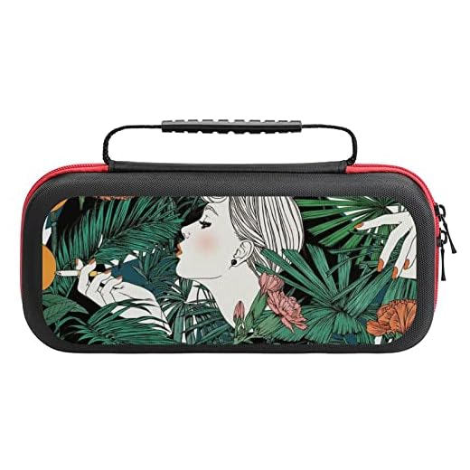 Funda rígida de transporte para interruptor de niña fumadora de palmera para accesorios de consola, fundas de transporte de viaje para interruptor
