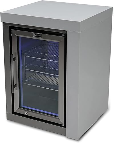 Mont Alpi MASFM - Refrigerador de 2.7 pies cúbicos de acero inoxidable para exteriores, temperatura ajustable, enfriador de vino, módulo de gabinete