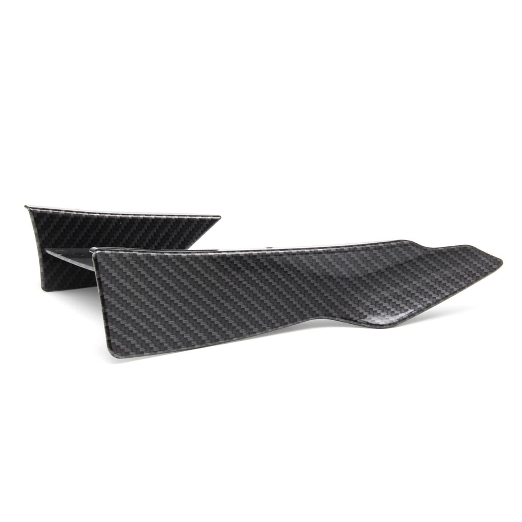 4x Universal Car Front Bumper Lip Splitter Fins - Carbon Look ABS Plastic - Carmotoring