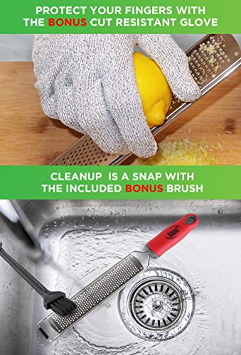 Citrus Zester, Cheese Grater With Handle, Lemon Zester, Razor Sharp Stainless Steel Blade, Rust Free