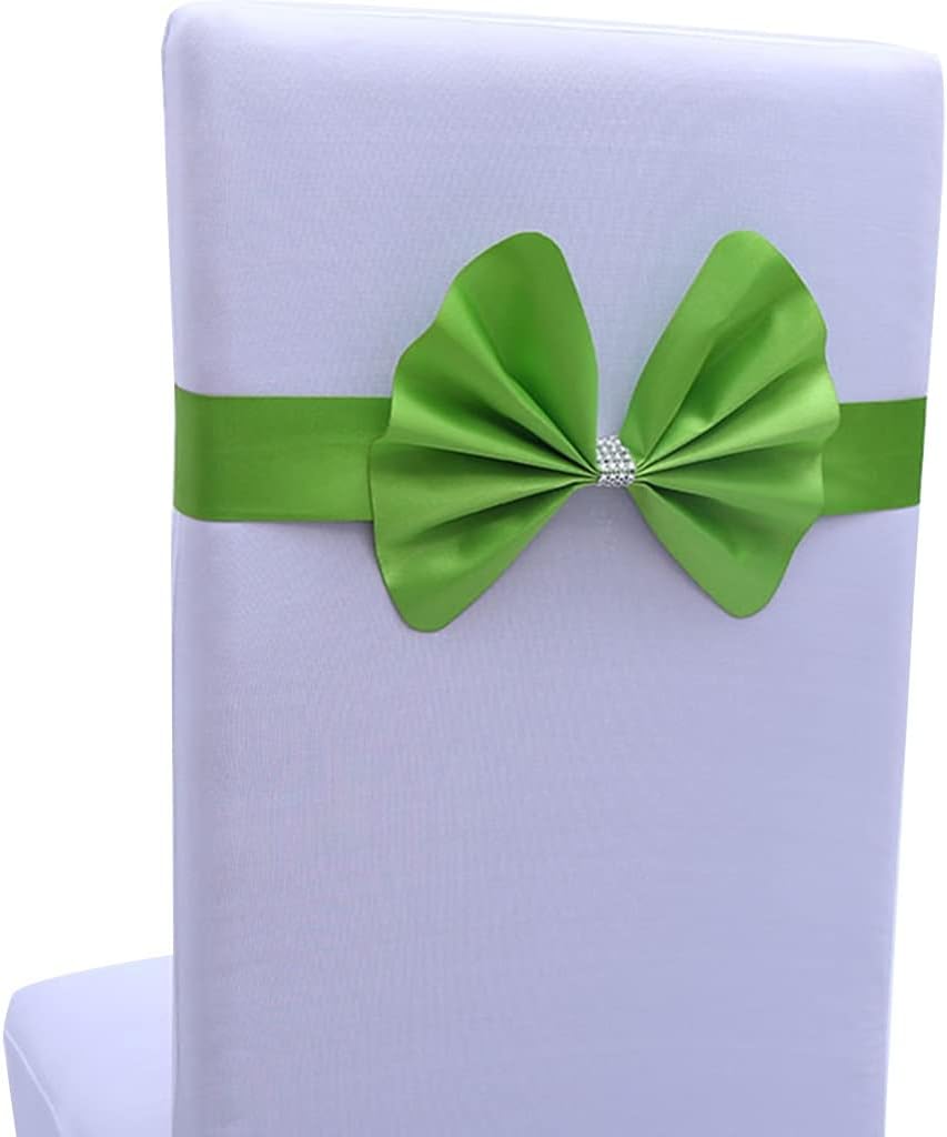 Chair Sashes for Party 10-50Pcs Elegant Pleated Bow with Rhinestone Decoration Chair ?Bows Wedding Elastic Chair Back Flower Chair Decorative Straps (Color : D Size :30) (B *30)