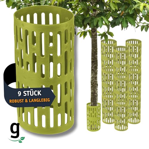 Gardazon Protección para árboles, mordeduras y siega Silvestres, 9 Unidades (20 x 33 cm), protección para Troncos ampliables contra roedores, protección contra mordeduras, Resistente a los Rayos UV