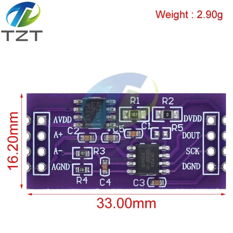 Cs1237 24-Bit ADC Module Onboard Tl431 External Reference Chip Single-Channel Weighing Sensing 24Bit for
