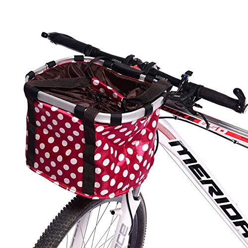 XIZHI Hunde-Fahrradkorb mit reflektierenden Streifen, Mehrzweck-Fahrradlenker, vorne, wasserdicht, faltbar, abnehmbar, für kleine Hunde und Katzen, glückliche Reise mit Ihrem Haustier